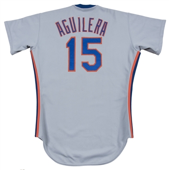 1987 Rick Aguilera Game Used New York Mets Road Jersey 